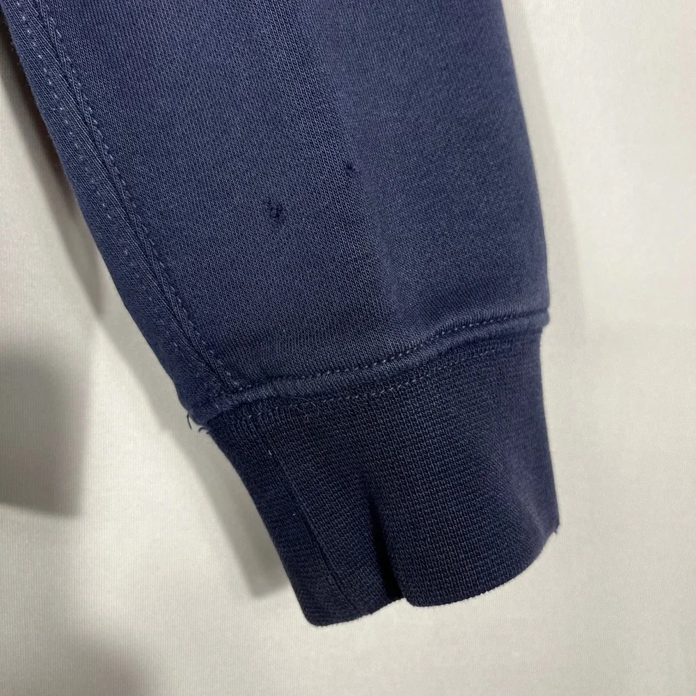 Vtg Y2K Gap Zip Up‎ Logo Hoodie Sweatshirt Kids XXL 14/16 Navy Blue Distressed